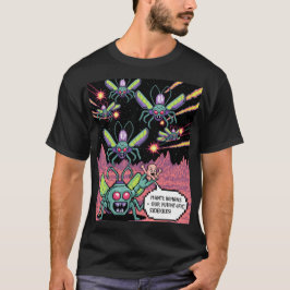レトロ アーケード マンティ エイリアン ピクセル アート - おもしろい ディフェンダー Tシャツ