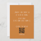 レトロ アーチ 初婚 テラコッタ 招待状 (裏面)