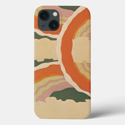 レトロ アートデコ ジャズ サークル 雲 虹 パターン Case-Mate iPhoneケース (裏面)
