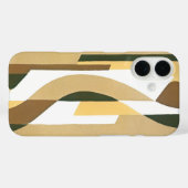 レトロ アートデコ ジャズ ブラウン オータム カーブ パターン Case-Mate iPhoneケース (裏面 (横))