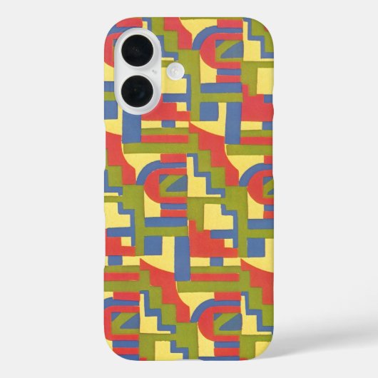 レトロ アートデコ ジャズ、階段状の幾何学的パターン Case-Mate iPhoneケース (裏面)