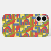 レトロ アートデコ ジャズ、階段状の幾何学的パターン Case-Mate iPhoneケース (裏面 (横))