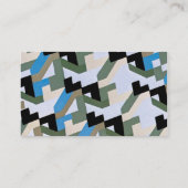 レトロ アート デコ ジャズ 幾何学的なジグザグ パターン 名刺 (裏面)