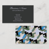 レトロ アート デコ ジャズ 幾何学的なジグザグ パターン 名刺 (正面/裏面)