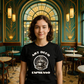 レトロ アールデコ エスプレッソ コーヒー カップ テンプレート Tシャツ