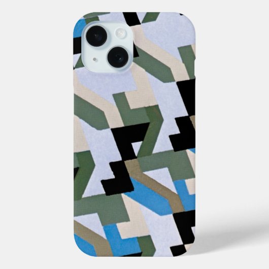 レトロ アールデコ ジャズ 幾何学ジグザグ パターン Case-Mate iPhoneケース (裏面)