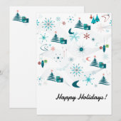 レトロ・ア・ゴーゴー・クリスマス　フラット　ホリデーカード シーズンカード (正面/裏面)