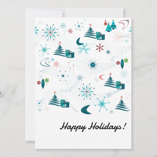 レトロ・ア・ゴーゴー・クリスマス　フラット　ホリデーカード シーズンカード (正面)