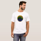 レトロ・ウィスパー・ひまわり – 手描きテクスチャのボタニカルアート Tシャツ (正面フル)