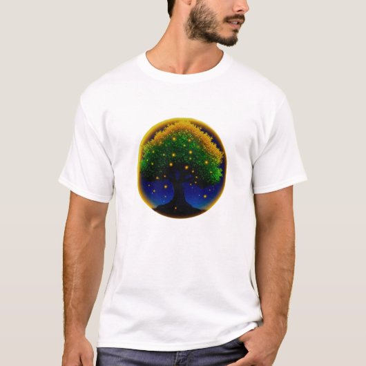 レトロ・ウィスパー・ひまわり – 手描き風ボタニカル Tシャツ (正面)