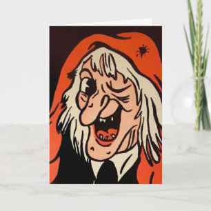 レトロ ウィッチ ヘッド ハロウィン カード