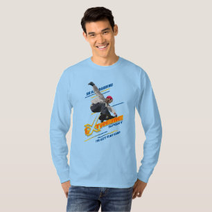 レトロ エクストリーム スポーツ スケートボーダー   メンズ ラージ スリーブ Tシャツ