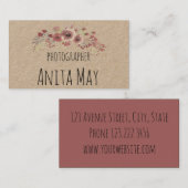 レトロ、エレガントな花柄ヴィンテージ 名刺 (正面/裏面)