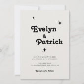 レトロ エレガント モダン ミニマル フォト ウェディング 招待状 (正面)