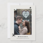 レトロ エレガント モダン ミニマル フォト ウェディング 招待状 (裏面)