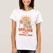 レトロ オフラインが私のオリジナルモード デイジー サン Tシャツ