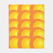 レトロ オレンジ サークル フリースブランケット (正面)