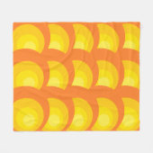 レトロ オレンジ サークル フリースブランケット (正面(横))