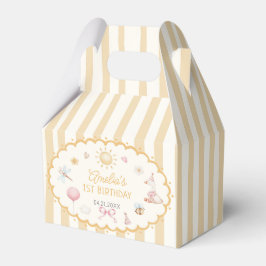 レトロ オレンジ ストライプのとんまなガチョウの誕生日 フェイバーボックス