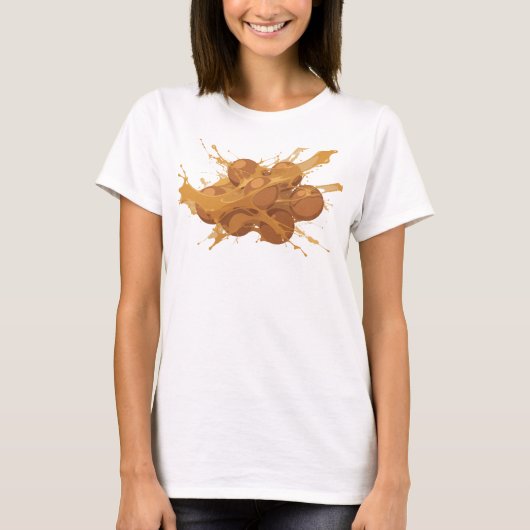 レトロ オレンジ 抽象 オレンジ アートプリント Tシャツ (正面)
