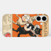 レトロ オレンジ 黒猫 白うさぎ バンジョー アート Case-Mate iPhoneケース (裏面 (横))