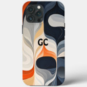 レトロ オレンジ 黒 グレー iPhone カー Case-Mate iPhoneケース (裏面)