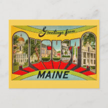 レトロ オーガスタ ME 挨拶 ポストカード