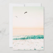 レトロ オーシャン サマー シンプル ミニマリスト ビーチ ウェディング 招待状 (裏面)