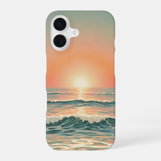 レトロ オーシャン ホライズン iPhone 16ケース (裏面)