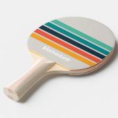 レトロ オーシャン レインボー アクロス ストライプ  名前入り 卓球ラケット (正面アングル)