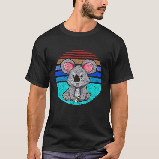 レトロ オーストラリア 動物 動物園 コアラ クマ コアラ Tシャツ (正面)