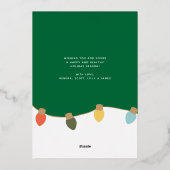 レトロ オーナメント クリスマス フォト ゴールド フォイル カード (裏面)