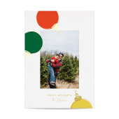 レトロ オーナメント クリスマス フォト ゴールド フォイル カード