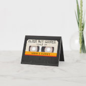 レトロ オールディーズ バット グッディー カセット テープ 結婚式 サンキューカード (正面)