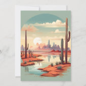 レトロ カクタス 多肉植物 ウェディング 招待状 (裏面)