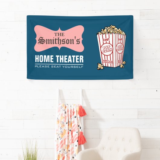レトロ カスタマイズ ファミリー ネーム ホーム シアター 横断幕 (インサイチュ)