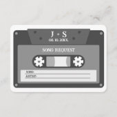 レトロ カセットテープ ミックス ソング リクエスト RSVP エンクロージャーカード (正面)