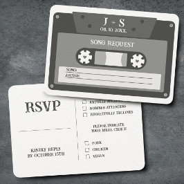 レトロ カセットテープ ミックス ソング リクエスト RSVP エンクロージャーカード