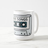 レトロ カセットテープ 80年代音楽愛好家 アート コーヒーマグカップ (正面右)