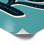 レトロ"カットソー繰り返し"裁縫恋人デザイン ポスター (コーナー)