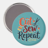 レトロ"カットソー繰り返し"裁縫恋人デザイン マグネット (正面/裏面)
