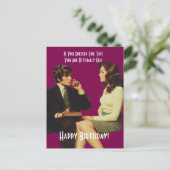 レトロ カップル 誕生日おめでとう ポストカード (スタンド正面)