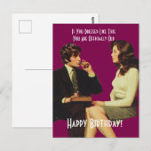 レトロ カップル 誕生日おめでとう ポストカード (正面/裏面)