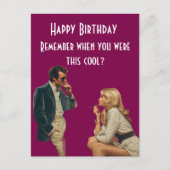 レトロ カップル 誕生日 ジョーク ポストカード (正面)