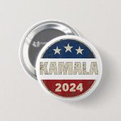 レトロ カマラ・ハリス 2024 大統領選挙 缶バッジ (正面&裏面)