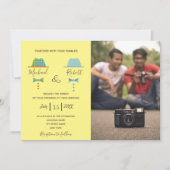 レトロ カラフル ゲイ フォト ウェディング 招待状 (正面)