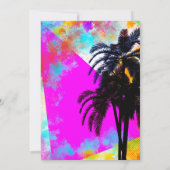 レトロ カラフル サマータイム ビーチパーティー ヤシの木 招待状 (裏面)