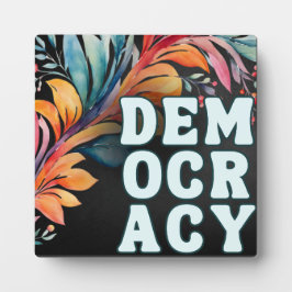 レトロ カラフル シンプル 声明 ポリティクス デモクラシー フォトプラーク