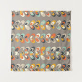 レトロ カラフル ジオメトリック シェイプ - モダンな美観 タペストリー (正面(横))