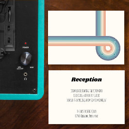 レトロ カラフル ストライプ 70年代 ウェディング 受付 カード